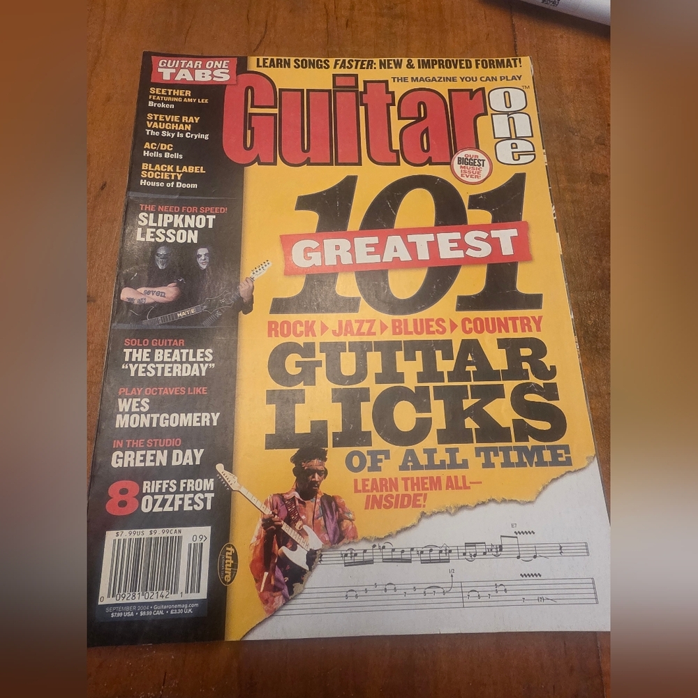 Guitar One Magazine September 2004 Jimi Hendrix Green Day Wes Montgomery